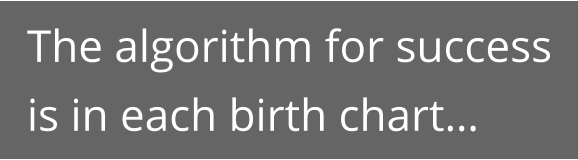 The algorithm for success is in each birth chart…